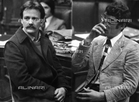 AAE-S-43F9C1-B027 - The Peteano massacre trial: from left Resen and Di Biagio during testimony on 5 February 1979 - Date of photography: 05/02/1979 - Oldpix / © ANSA / Alinari Archives