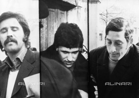 AAE-S-631429-8753 - Giorgio Budicin, Enzo Badin and Furio La Rocca arrested for the Peteano massacre on 21 March 1973 - Date of photography: 21/03/1973 - Oldpix / © ANSA / Alinari Archives