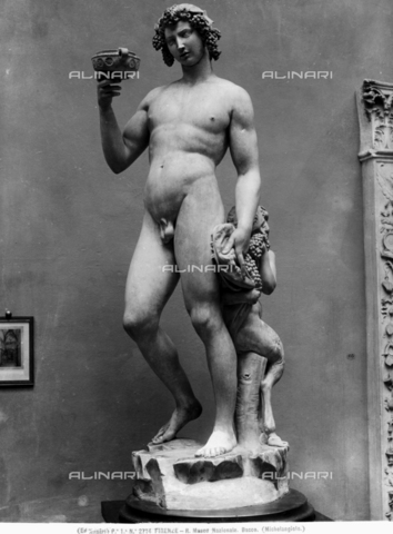 ACA-F-002714-0000 - Bacco, marmo, Michelangelo Buonarroti (1475-1564), Museo Nazionale del Bargello, Firenze - Data dello scatto: 1890 ca. - Archivi Alinari, Firenze
