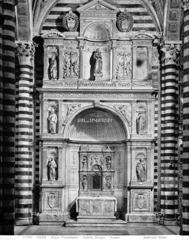 ADA-F-021434-0000 - Altare Piccolomini, marmo, Andrea Bregno (1418 ca.-1503), navata sinistra, Duomo (Cattedrale metropolitana di Santa Maria Assunta), Siena - Data dello scatto: 1921 - Archivi Alinari, Firenze