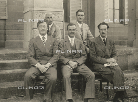 AFQ-F-000013-0000 - The Arcetri Observatory staff: astronomers Attilio Colacevich and Giorgio Abetti seated on the left and Guglielmo Righini standing on the right - Date of photography: 1933 - Alinari Archives, Florence