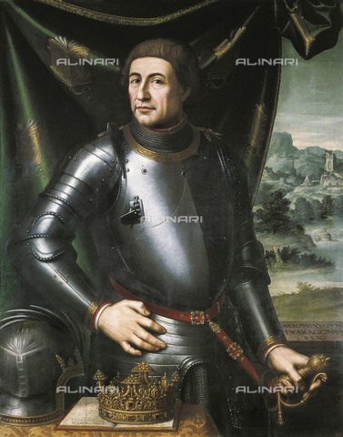 AIS-F-EKW530-0000 - Portrait of Alfonso of Aragon known as the Good (1396-1458), oil on panel, Juan de Juanes (1507-1579), Diputacià³n General de Aragà³n, Zaragoza - Iberfoto/Alinari Archives