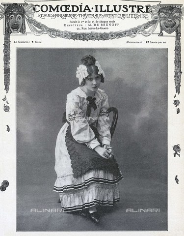 AIS-F-GEZ148-0000 - Soprano Lydia Lipkowska as Mimì, a character in Giacomo Puccini's opera 'La Bohème', cover of the 1911 'Comoedia Illustré' magazine - Colección Gasca / Iberfoto/Alinari Archives