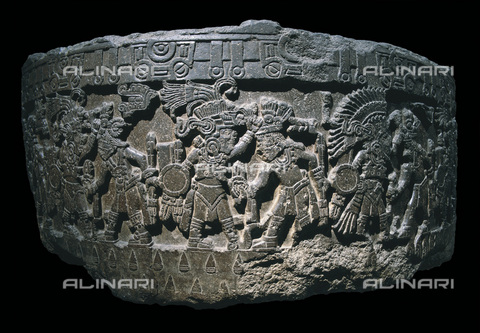 AIS-F-SAA180-0000 - Stone of Tizoc (Temalacatl) or sacrificial stone; from Tenochtitlà¡n, stone, Aztec art of the years 1325-1521, Museo Nacional de Antropologà­a, Mexico City - Iberfoto/Alinari Archives