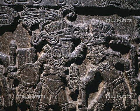 AIS-F-XPQ278-0000 - Stone of Tizoc (Temalacatl) or sacrificial stone, detail; from Tenochtitlà¡n, stone, Aztec art of the years 1325-1521, Museo Nacional de Antropologà­a, Mexico City - Iberfoto/Alinari Archives