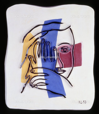 ATK-F-018844-0000 - Volto e due mani, rilievo in ceramica, Léger, Fernand,1881-1955, - Christie's Images Ltd / Artothek/Archivi Alinari