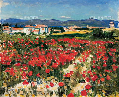 ATK-F-018849-0000 - Campo di papaveri vicino a Saint Tropez, 1905,olio su tela,Marquet, Albert,1875-1947, - Christie's Images Ltd / Artothek/Archivi Alinari