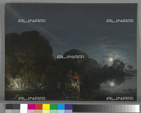 ATK-F-025710-0000 - La Fuga in Egitto, olio su rame, Adam Elsheimer (1578-1610), Alte Pinakothek, Monaco - Blauel Gnamm / Artothek/Archivi Alinari