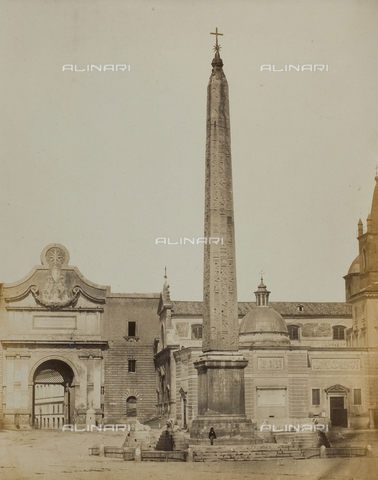 AVQ-A-000089-0015 - Photographic pictures of Rome: l'Obelisco Flaminio in Piazza del Popolo - Data dello scatto: 1862 - Archivi Alinari, Firenze