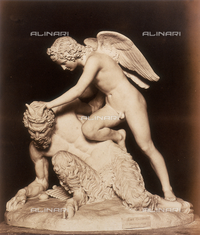 AVQ-A-000089-0026 - Photographic pictures of Rome: Amore vincitore, scultura di Holme Cardwell - Data dello scatto: 1862 - Archivi Alinari, Firenze
