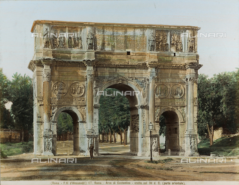 AVQ-A-000111-0023 - "Italie - Rome - Mars 1904"; veduta animata dell'Arco di Costantino a Roma - Data dello scatto: 1880-1890 - Archivi Alinari, Firenze