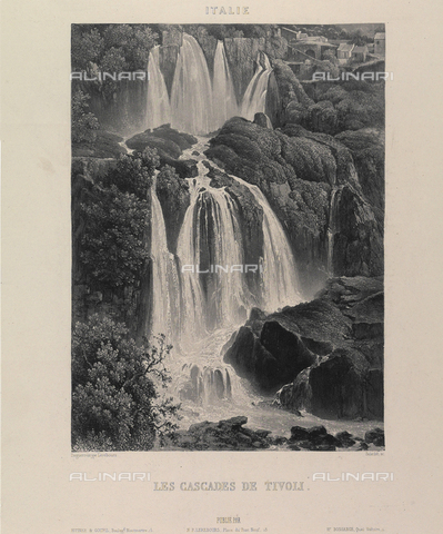 AVQ-A-000472-0034 - "Excursion daguerriennes" :Cascate di Tivoli, incisione da dagherrotipo di Noel Marie Paymal Lerebours conservata presso il Museo di Storia della Fotografia Fratelli Alinari di Firenze - Data dello scatto: 1841 ca. - Archivi Alinari, Firenze