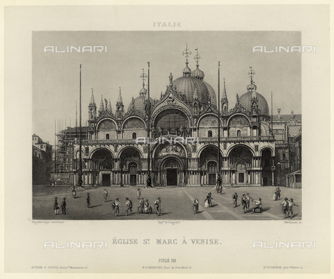 AVQ-A-000472-0044 - "Excursion daguerriennes": la chiesa di San Marco a Venezia; acquatinta di Hurlimann da dagherrotipo edita di by Noel-Marie-Paymal Lerebours e conservata presso il Museo di Storia della Fotografia Fratelli Alinari di Firenze - Data dello scatto: 1841 ca. - Archivi Alinari, Firenze