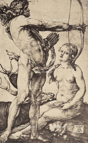 AVQ-A-000493-0070 - Apollo e Diana, incisione di Albrecht Durer - Data dello scatto: 1861 - Archivi Alinari, Firenze