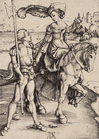AVQ-A-000493-0084 - Dama a cavallo, incisione di Albrecht Durer - Data dello scatto: 1861 - Archivi Alinari, Firenze