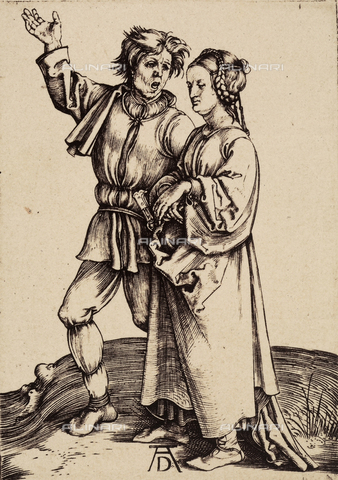 AVQ-A-000493-0085 - Il paesano e sua moglie, incisione di Albrecht Durer - Data dello scatto: 1861 - Archivi Alinari, Firenze