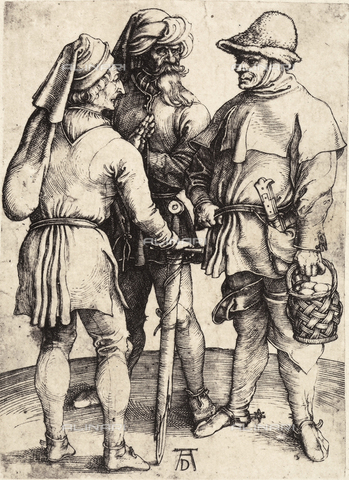 AVQ-A-000493-4088 - Incisione di Albrecht Durer raffigurante tre personaggi maschili - Data dello scatto: 1861 - Archivi Alinari, Firenze