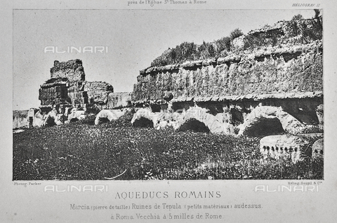 AVQ-A-003166-0004 - Album "Les travaux souterrains de Paris - Première partie - Les Eaux - Introduction: Les Aqueducs Romains par M. Belgrand - Atlas": ruins of the Roman aqueduct of Aqua Tepula, branch of the Aqua Marcia aqueduct - Date of photography: 1875 - Alinari Archives, Florence