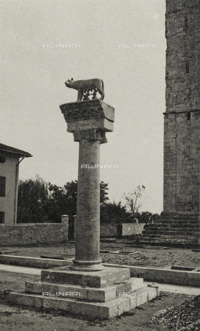 AVQ-A-003604-0125 - Album "Visioni di guerra 1915-1918": colonna con lupa di Roma e data 1915 - Data dello scatto: 1915-1918 - Archivi Alinari, Firenze