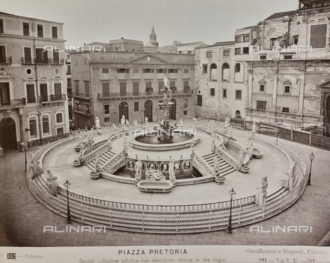 AVQ-A-004127-0035 - The Pretoria Fountain, sculptural work by Francesco Camilliani, located in the Piazza Pretoria, Palermo, Sicily - Date of photography: 1875 ca. - Alinari Archives, Florence