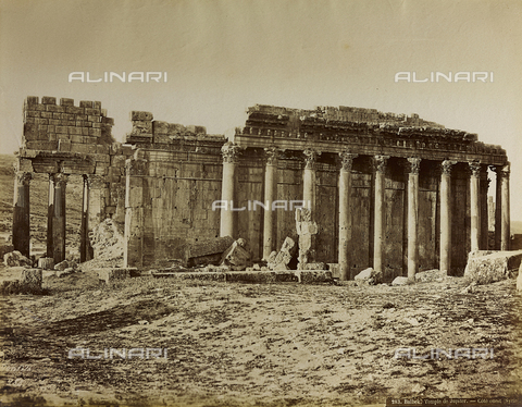 AVQ-A-004884-0040 - Album "Palestine 1887": ruins of the temple dedicated to Jupiter Heliopolitan in the Roman province of Syria, Baalbek - Date of photography: 1887 - Alinari Archives, Florence