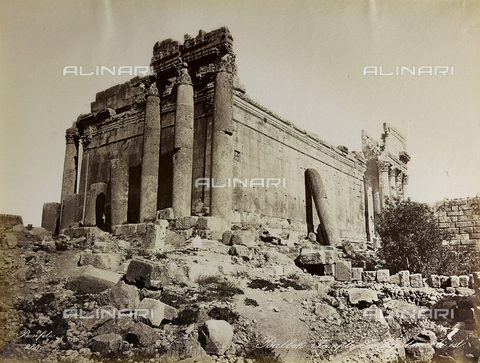 AVQ-A-004884-0043 - Album "Palestine 1887": ruins of the temple dedicated to Jupiter Heliopolitan in the Roman province of Syria, Baalbek - Date of photography: 1887 - Alinari Archives, Florence