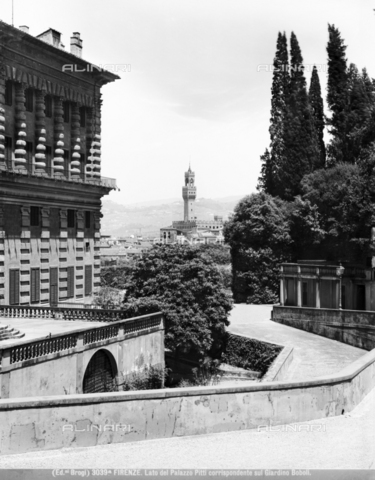 BGA-F-03039A-0000 - Particolare del Giardino di Boboli con Palazzo Pitti e sullo sfondo Palazzo Vecchio, Firenze - Data dello scatto: 1890 ca. - Archivi Alinari, Firenze