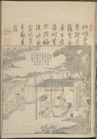 BLB-F-081649-0000 - Silk processing taken from "Geng zhi tu" (Beijing, 1696) by Jiao Bingzhen, British Library, London - The British Library Board/Alinari Archives, Florence