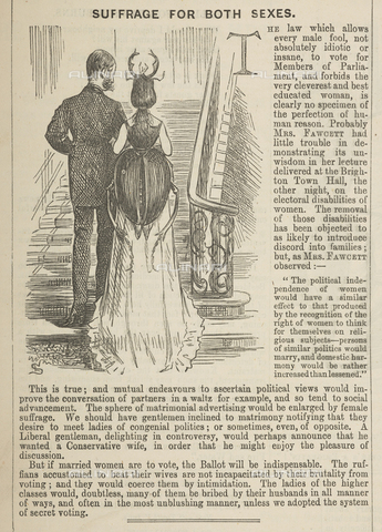 BLB-S-128DET-AILI - Suffrage for both Sexes (Suffragio per entrambi i sessi), "Punch", 2 Aprile 1870 - The British Library Board/Archivi Alinari, Firenze