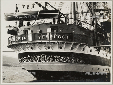 BMD-A-000001-0045 - From the album "Regia Nave Scuola «Amerigo Vespucci»": detail of the prow - Date of photography: 1938 ca. - Alinari Archives, Florence