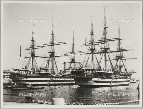 BMD-A-000001-0072 - The Royal School Ship "Amerigo Vespucci" and the Italian Navy ship "Cristoforo Colombo" - Date of photography: 1938 ca. - Alinari Archives, Florence