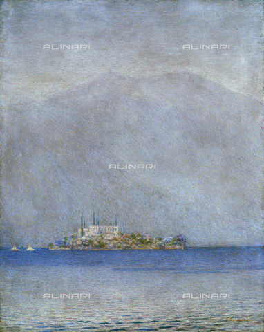 CAL-F-001955-0000 - L'isola di San Giulio, olio su tela di Emilio Longoni, Barlassina, Cassa Rurale ed Artigiana - Data dello scatto: 1991 - Archivi Alinari, Firenze