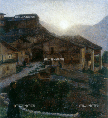 CAL-F-001966-0000 - "Il sole a Ussolo (Valle Macra)", dipinto di Matteo Olivero, Collezione privata - Data dello scatto: 1991 - Archivi Alinari, Firenze