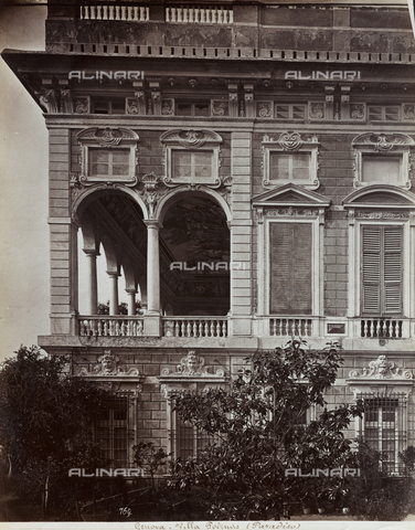FBQ-F-001164-0000 - Facciata laterale di Villa Podenas a Genova - Data dello scatto: 1870 - 1890 ca. - Archivi Alinari, Firenze