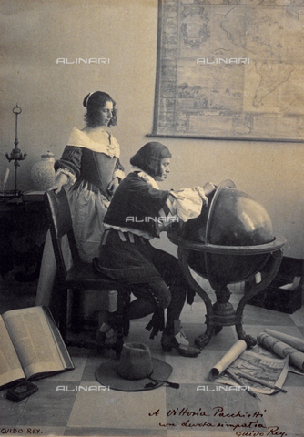 FBQ-F-002123-0000 - Flemish interior with globe - Date of photography: 1902 ca. - Alinari Archives, Florence