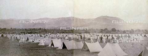 FBQ-F-004307-0000 - Veduta di un accampamento militare del 3° battaglione del reggimento Volontari a Palestrina - Data dello scatto: 1873 - Archivi Alinari, Firenze