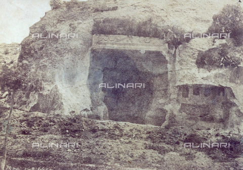 FBQ-S-001194-0001 - View of the entrance, man-made, of the Cave of the Viper in the vicinity of Cagliari - Date of photography: 1854 - Alinari Archives, Florence