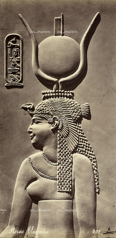 FCC-F-014299-0000 - Bassorilievo egiziano raffigurante Cleopatra proveniente dal tempio di Hator a Dendera in Egitto - Data dello scatto: 1868 - Archivi Alinari, Firenze