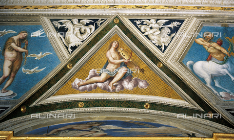 FCP-S-FAR000-0146 - Apollo, la Costellazione della Lira, affresco, Baldassarre Peruzzi (1481-1536), vela lato ovest, volta della Loggia di Galatea, piano terreno, Villa la Farnesina, Roma - Data dello scatto: 2003 - Franco Cosimo Panini Editore © su licenza Fratelli Alinari