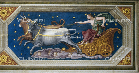 FCP-S-FAR000-0166 - Callisto trasformata in Orsa Maggiore, affresco, Baldassarre Peruzzi (1481-1536),  volta, Loggia di Galatea, piano terreno, Villa la Farnesina, Roma - Data dello scatto: 2003 - Franco Cosimo Panini Editore © su licenza Fratelli Alinari