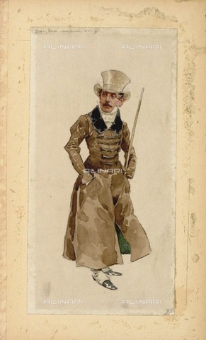 FIA-F-059774-0000 - Figura con il viso del compositore Giacomo Puccini, litografia a colori, Adolfo Hohenstein (1854-1928), Collezione privata - Fine Art Images/Archivi Alinari, Firenze