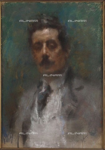 FIA-F-059918-0000 - Ritratto del compositore Giacomo Puccini, olio su tela, Arturo Rietti (1863-1943), Teatro dell'Opera, Roma - Fine Art Images/Archivi Alinari, Firenze