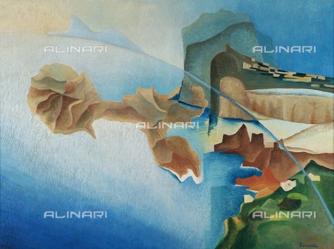 FIA-F-085791-0000 - Aeropittura di un incontro con l'isola, olio su tela, Benedetta Cappa (1897-1977), Galleria Nazionale d'Arte Moderna e Contemporanea, Roma - Fine Art Images/Archivi Alinari, Firenze