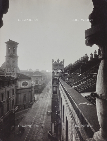 FVQ-F-029877-0000 - View of Via Pietro Micca with the Church of St. Thomas in Turin - Date of photography: 1920-1930 ca. - Alinari Archives, Florence