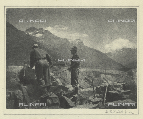 FVQ-F-041067-0000 - Due uomini in una cava di montagna - Data dello scatto: 1910-1920 ca. - Archivi Alinari, Firenze