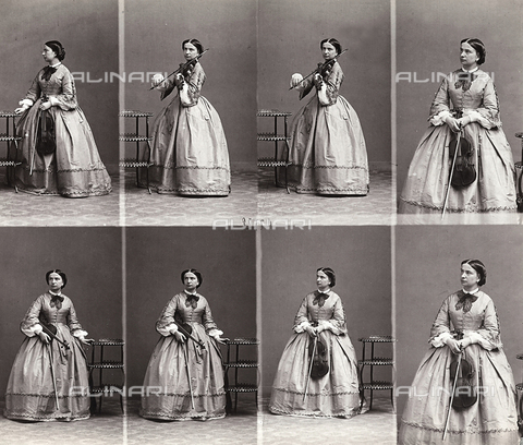 FVQ-F-150246-0000 - Sequence of images of the violinist Teresa Milanollo - Date of photography: 1870 ca. - Alinari Archives, Florence