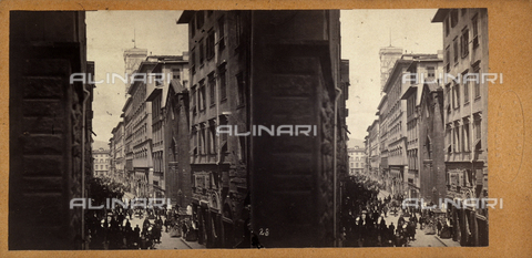 FVQ-F-157869-0000 - Via dei Calzaiuoli a Firenze, fotografia stereoscopica - Data dello scatto: 1860-1870 - Archivi Alinari, Firenze