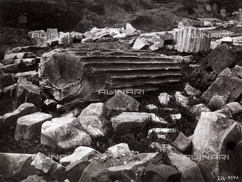 FVQ-F-158698-0000 - Fragments of columns, Rome - Date of photography: 1870 ca. - Alinari Archives, Florence