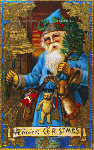 GRC-F-018695-0000 - Christmas card with a depiction of Father Christmas (Father Christmas) from the end of the 19th century - Granger, NYC/Alinari Archives