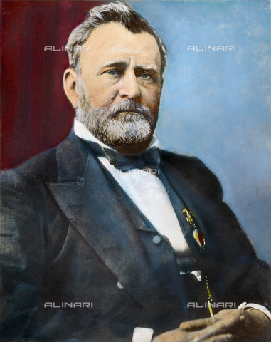 GRC-F-057315-0000 - ULYSSES S. GRANT (1822-1885), presidente americano, olio su fotografia di Mathew Brady - Granger, NYC /Archivi Alinari